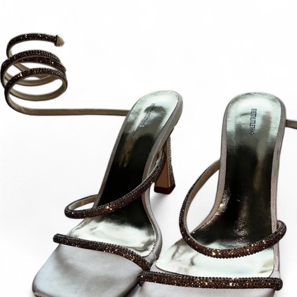 Elegant Silver Heels with Rhinestone Accents